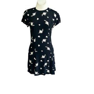 Something Navy Floral Mini Skater Dress Size XS